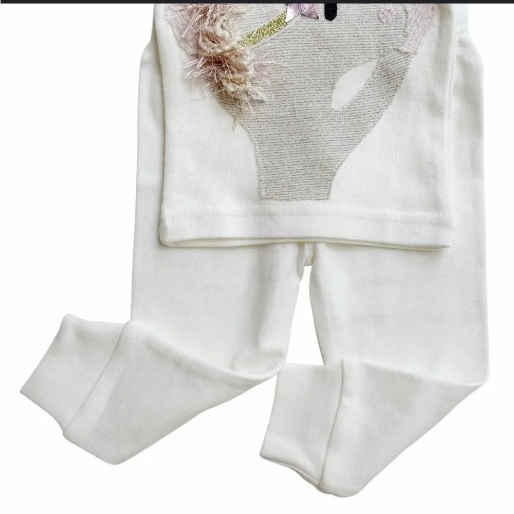 Charming Unicorn Kids Pajama Set - Cream by designer Oh Baby!